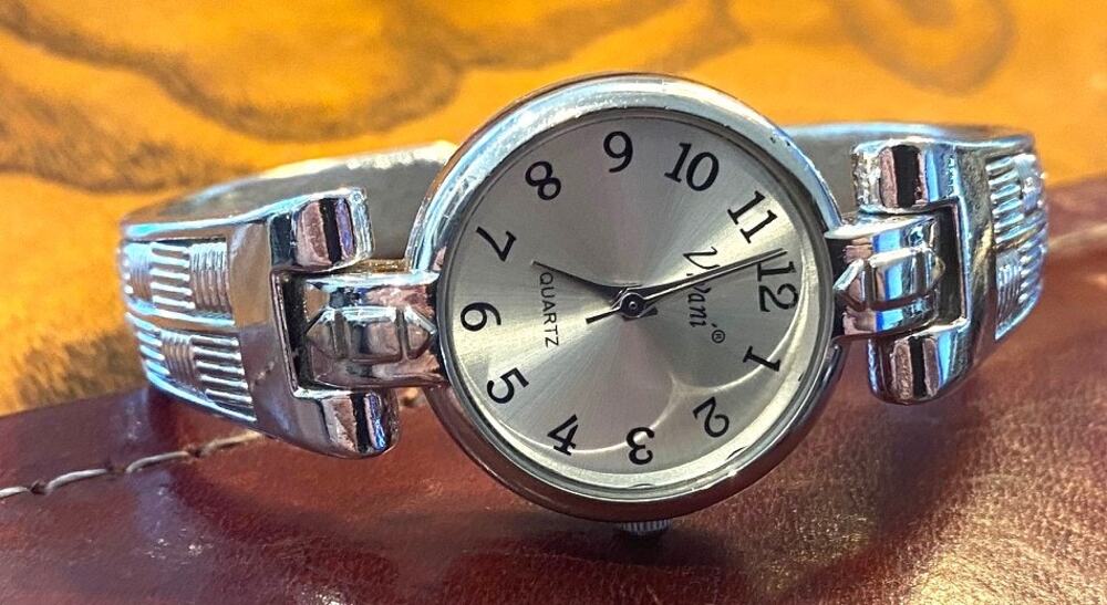 Women's 25mm Silver Tone Vivani Watch, Bangle Bracelet Style,